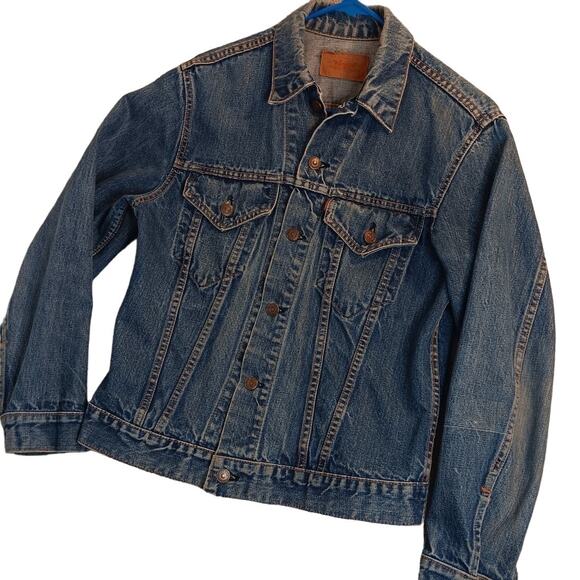 Levis Big E Type 3 Vintage Denim Jacket Mens Small Blue 1970 #52 Distressed USA - Picture 3 of 16